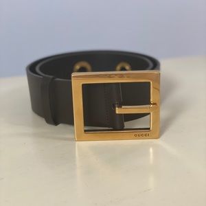 Gucci leather brown gold bet size 80